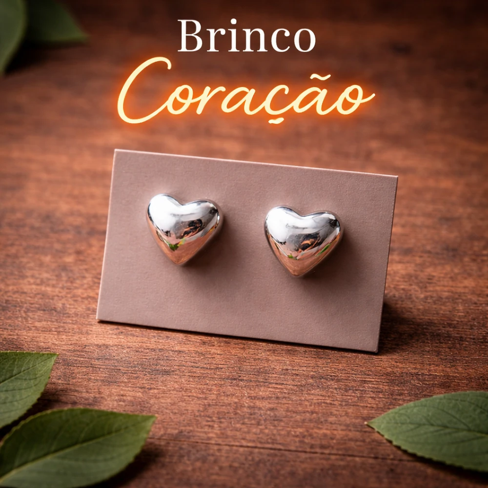 Brinco coração brilhante - Encanto Astral